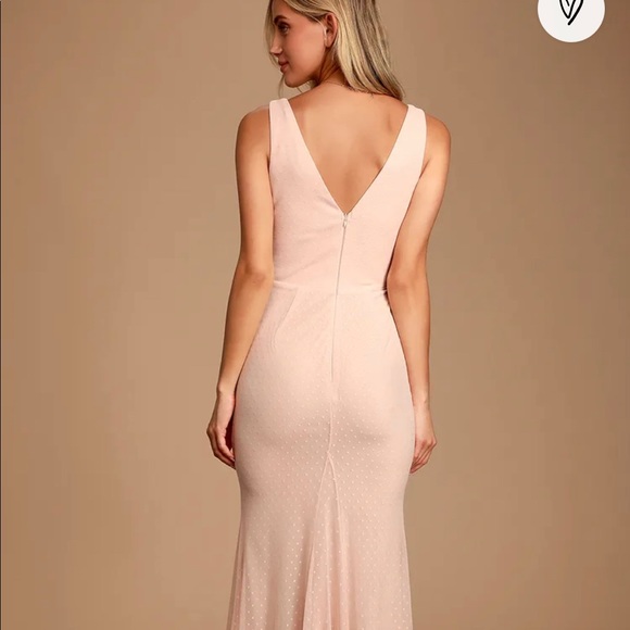 Lulus Ballroom Blush Lace Swiss Dot Maxi Dress - Picture 3 of 14